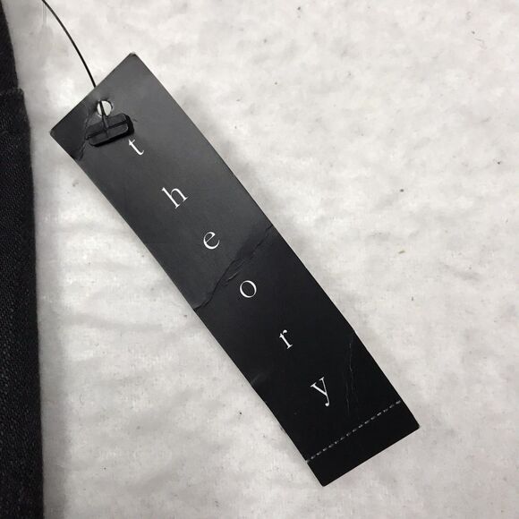 NWT THEORY Russia Black Jeans Women 12 (34x30) Skinny Taper Stretch Denim Biker - Picture 8 of 16